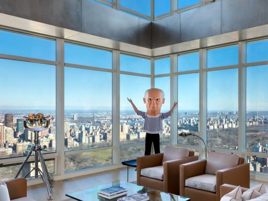 cohen-is-really-into-art--his-collection-is-estimated-to-be-worth-1-billion-this-sculpture-of-pablo-picasso-by-italian-artist-maurizio-cattelan-is-the-center-piece-of-his-living-room