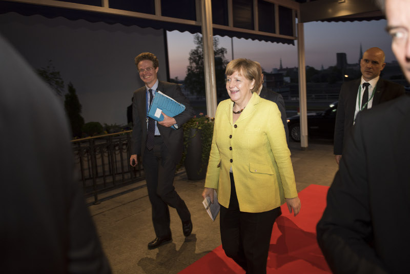 merkel arriving