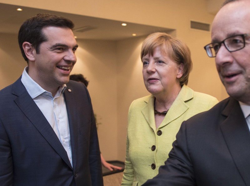 tsipras merkel hollande 3