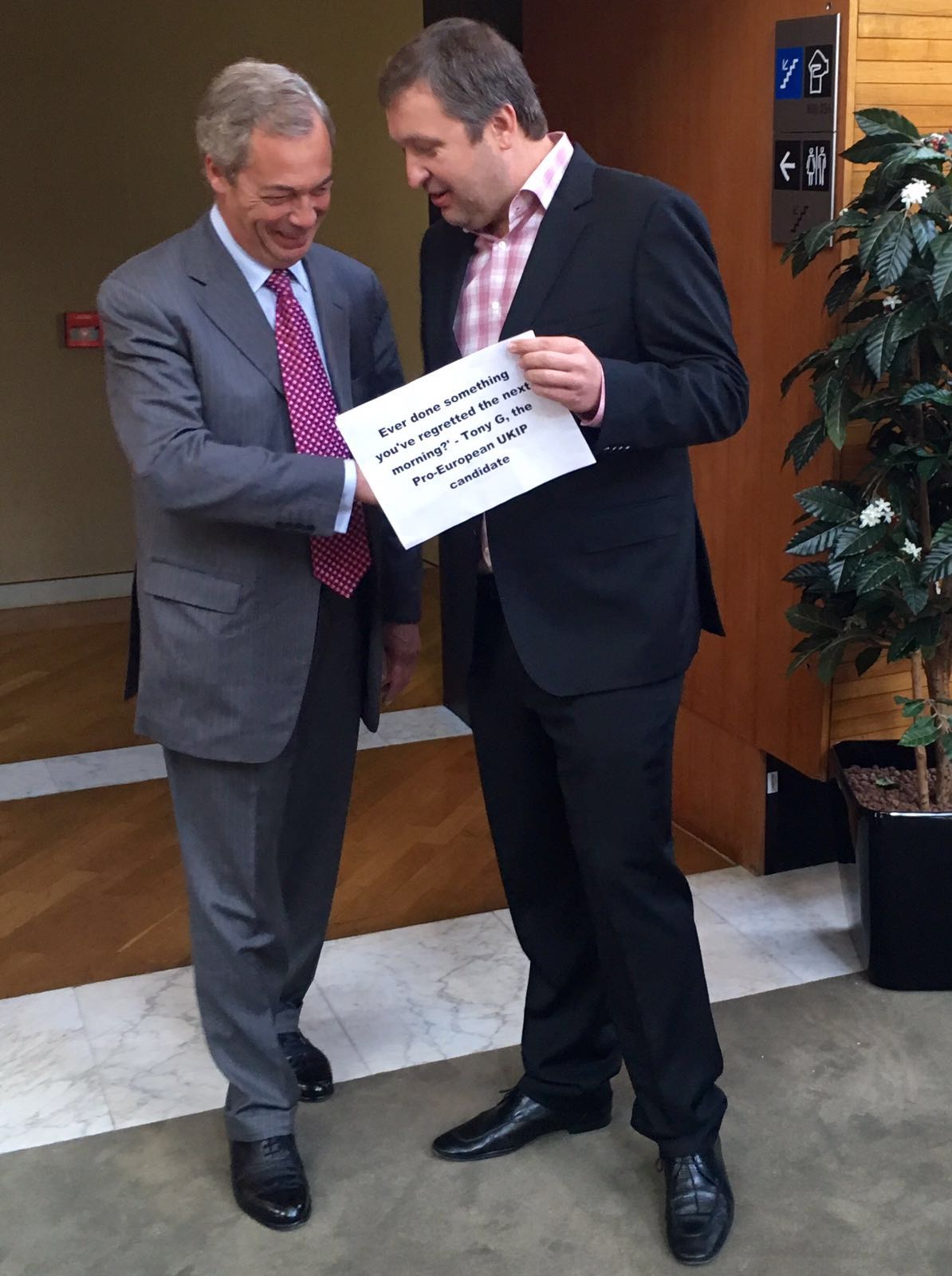 TONY G. MEP Antanas Guoga. MEP Nigel Farage