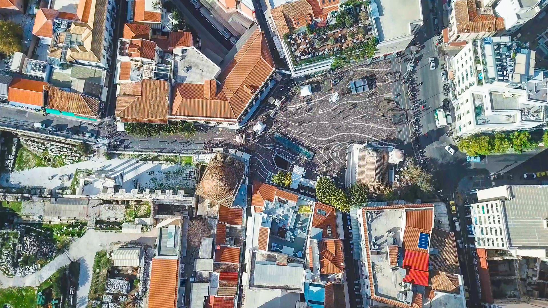 Monastiraki Square aerial view