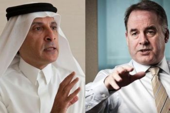 Ο Akbar Al Baker, CEO της Qatar Airways (αριστερά) και ο James Hogan, πρόεδρος και CEO της Etihad Airways (δεξιά)