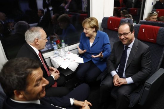 Μέρκελ, Ολάντ και Ρέντσι εγκαινίασαν τη μεγαλύτερη σήραγγα του κόσμου