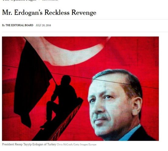 NYT: Στα όρια της παράνοιας η συμπεριφορά Ερντογάν μετά το πραξικόπημα