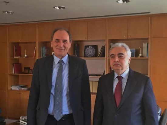 Σταθάκης: Παρουσίασε την εθνική ενεργειακή πολιτική στον Fatih Birol του ΙΕΑ
