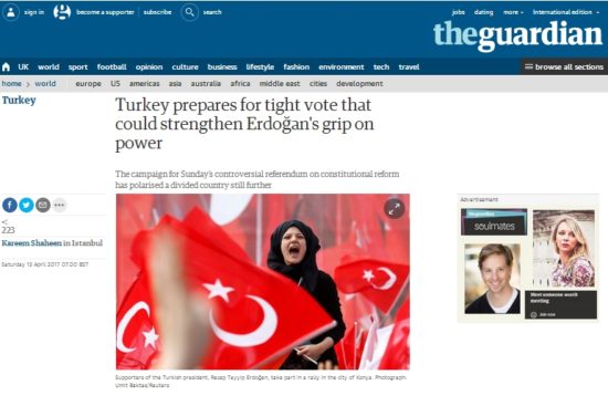 Guardian: Ο Ερντογάν θέλει να γίνει ο πιο ισχυρός άνδρας μετά τον Ατατούρκ