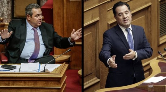 Σφοδρή σύγκρουση Γεωργιάδη-Καμμένου στη Βουλή