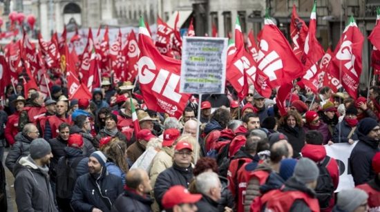 Διαδηλώσεις στην Ιταλία για την αύξηση των ηλικιακών ορίων συνταξιοδότησης
