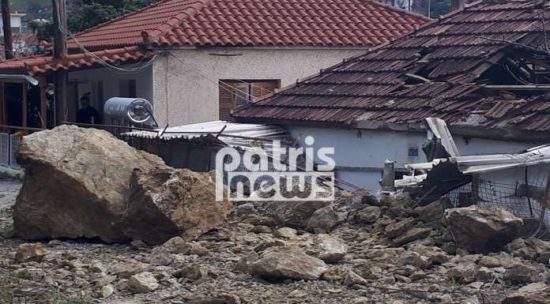 Γκρεμίστηκε σπίτι από κατολισθήσεις λόγω κακοκαιρίας, στο Λέπρεο Ηλείας