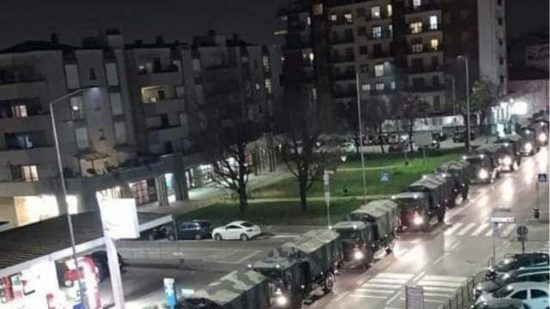 Φωτογραφία σοκ από το Μπέργκαμο – Στρατιωτικό κομβόι μεταφέρει πτώματα