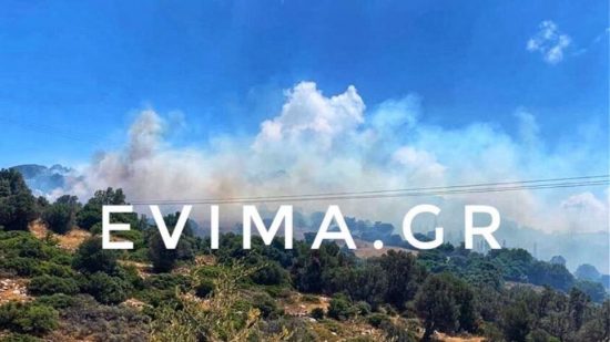 Ανεξέλεγκτη η φωτιά στην Κάρυστο – Εκκενώθηκαν σπίτια