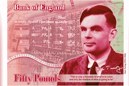 Βρετανία: Νέο χαρτονόμισμα των 50 λιρών με τον μαθηματικό Άλαν Τούρινγκ