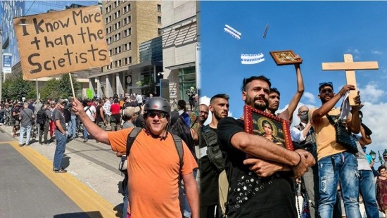 Οι «ψεκασμένοι» ανά τον κόσμο: Οι αντιεμβολιαστές οπαδοί του Τραμπ και οι «Querdenker» στη Γερμανία