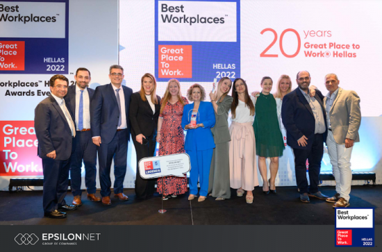 EPSILON NET: Απονομή του Βραβείου Best Workplace 2022