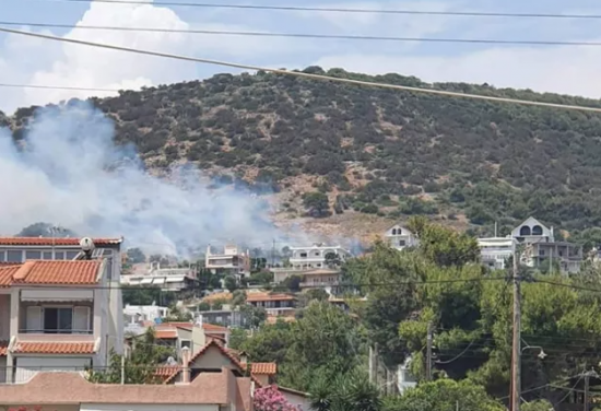 Φωτιά στη Λούτσα κοντά σε σπίτια