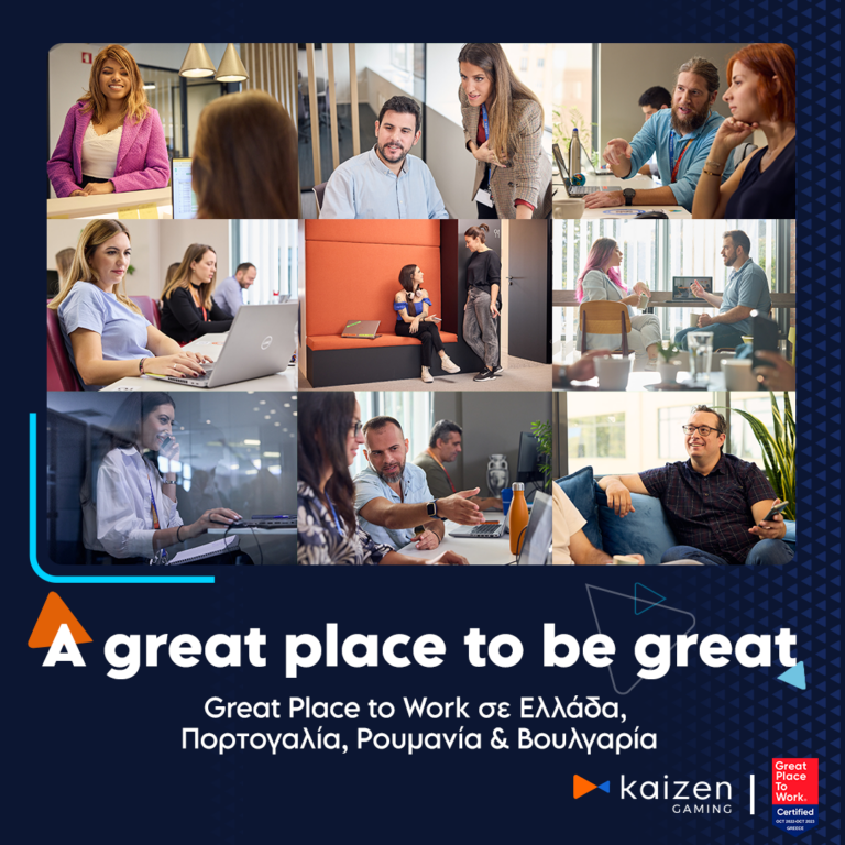 Η Kaizen Gaming αναδεικνύεται για δεύτερη φορά Great Place to Work