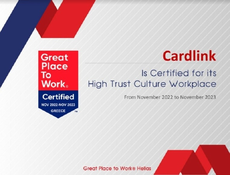 Η Cardlink, μέλος της Worldline, αναδεικνύεται σε Great Place to Work® 