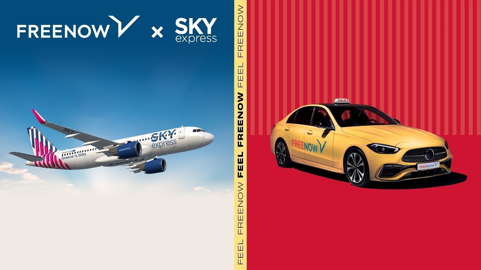Συνεργασία FREENOW με SKY express για την απόλυτη ταξιδιωτική εμπειρία