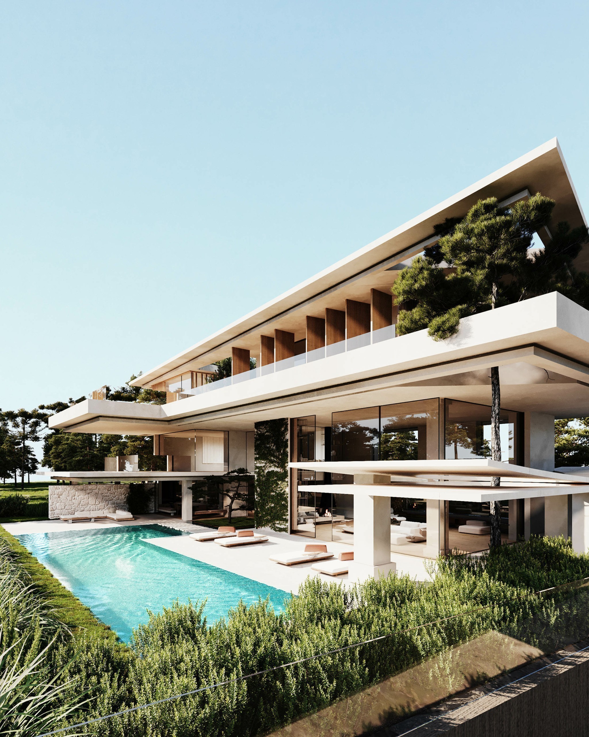 Μια εντυπωσιακή κατοικία στην Βουλιαγμένη ίπταται πάνω από την ιδιωτική της πισίνα