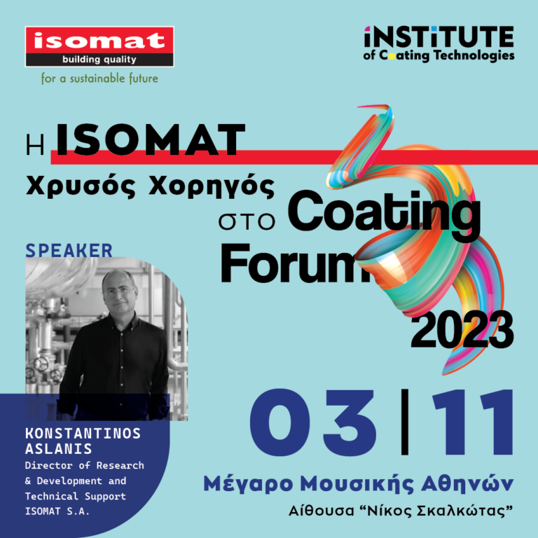 ISOMAT: «Gold Sponsor» στο Coating Forum 2023