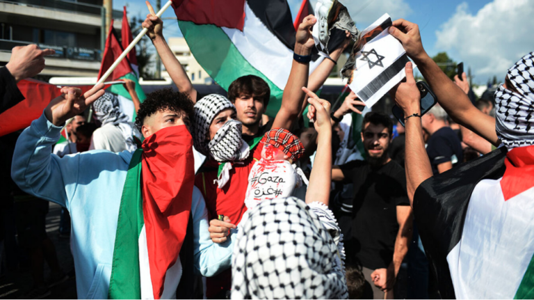 Συλλαλητήριο στο κέντρο της Αθήνας για τη Γάζα (vid)