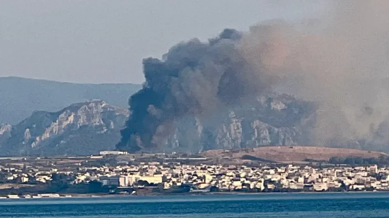 Κόρινθος: Φωτιά σε βιομηχανία κοντά στο πεδίο βολής – Μήνυμα από το 112 (pics + vid)