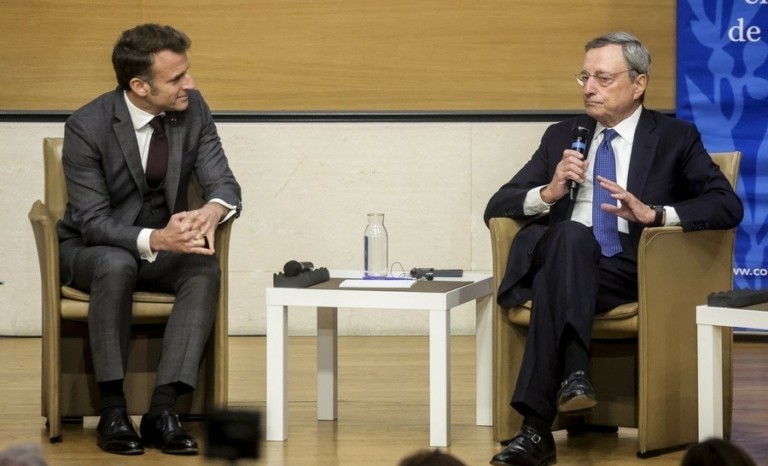 Μακρόν και Ντράγκι ανησυχούν για τις επιπτώσεις στην ευρωπαϊκή οικονομία από την επικράτηση Τραμπ