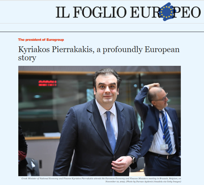 Ιταλική Il Foglio για τον νέο πρόεδρο του Eurogroup: Κυριάκος Πιερρακάκης, μια βαθιά ευρωπαϊκή ιστορία | Ειδήσεις για την Οικονομία