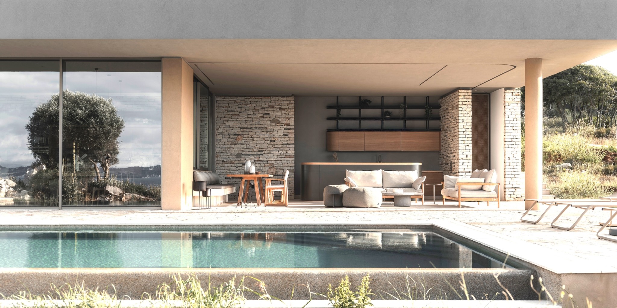 Μια εντυπωσιακή κρυμμένη κατοικία στο Μεγανήσι με μαγική θέα στο Ιόνιο